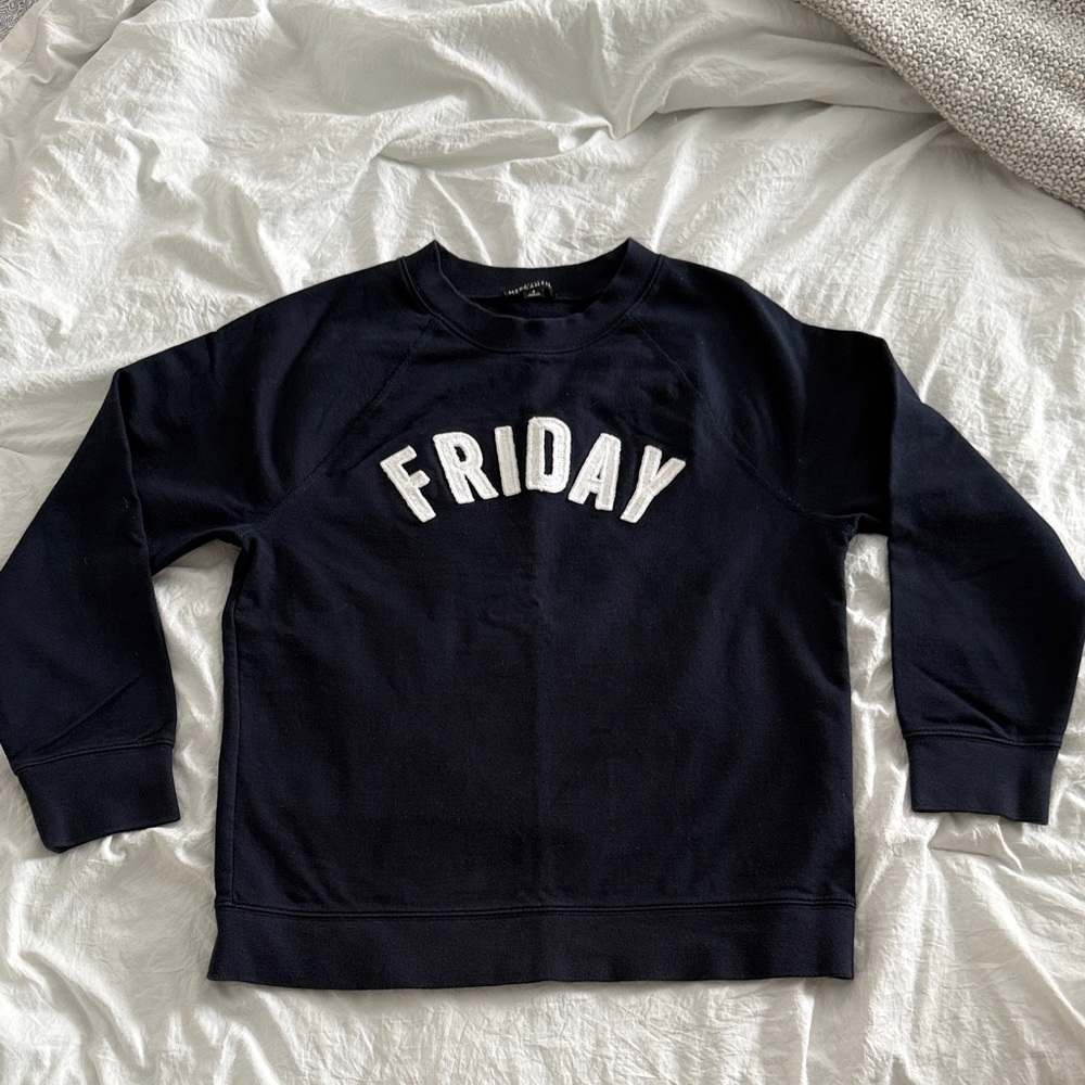 J. Crew Factory Navy 'Friday' Sweatshirt